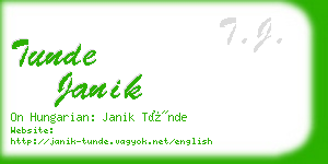 tunde janik business card